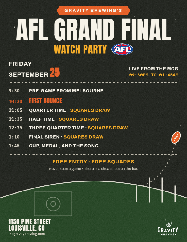 Poster for Australian Football (AFL) Grand Final Watch Party