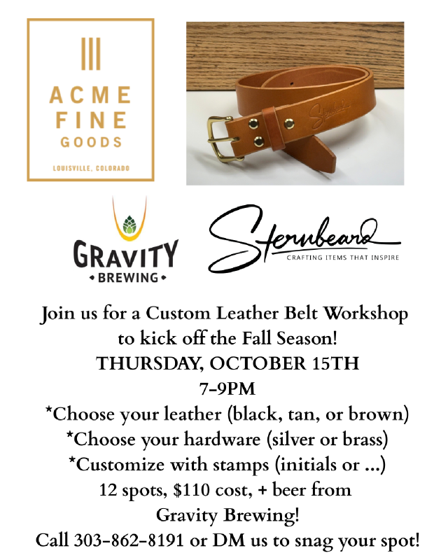 Poster for Custom Leather Belt Workshop