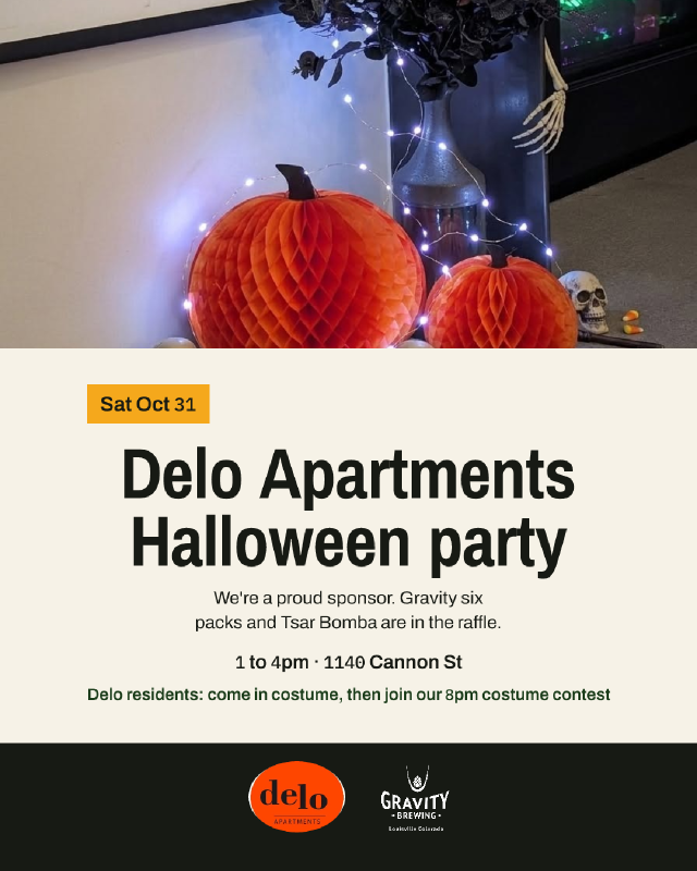 Poster for Delo Apartments Halloween Party