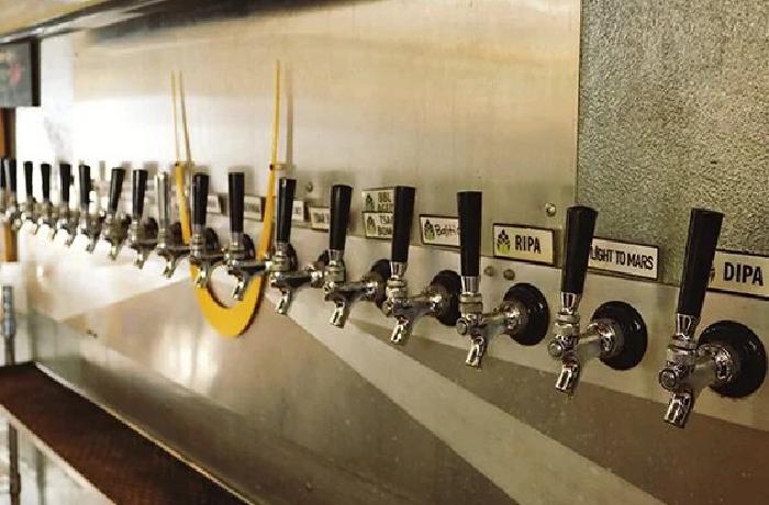 Fresh beer on tap